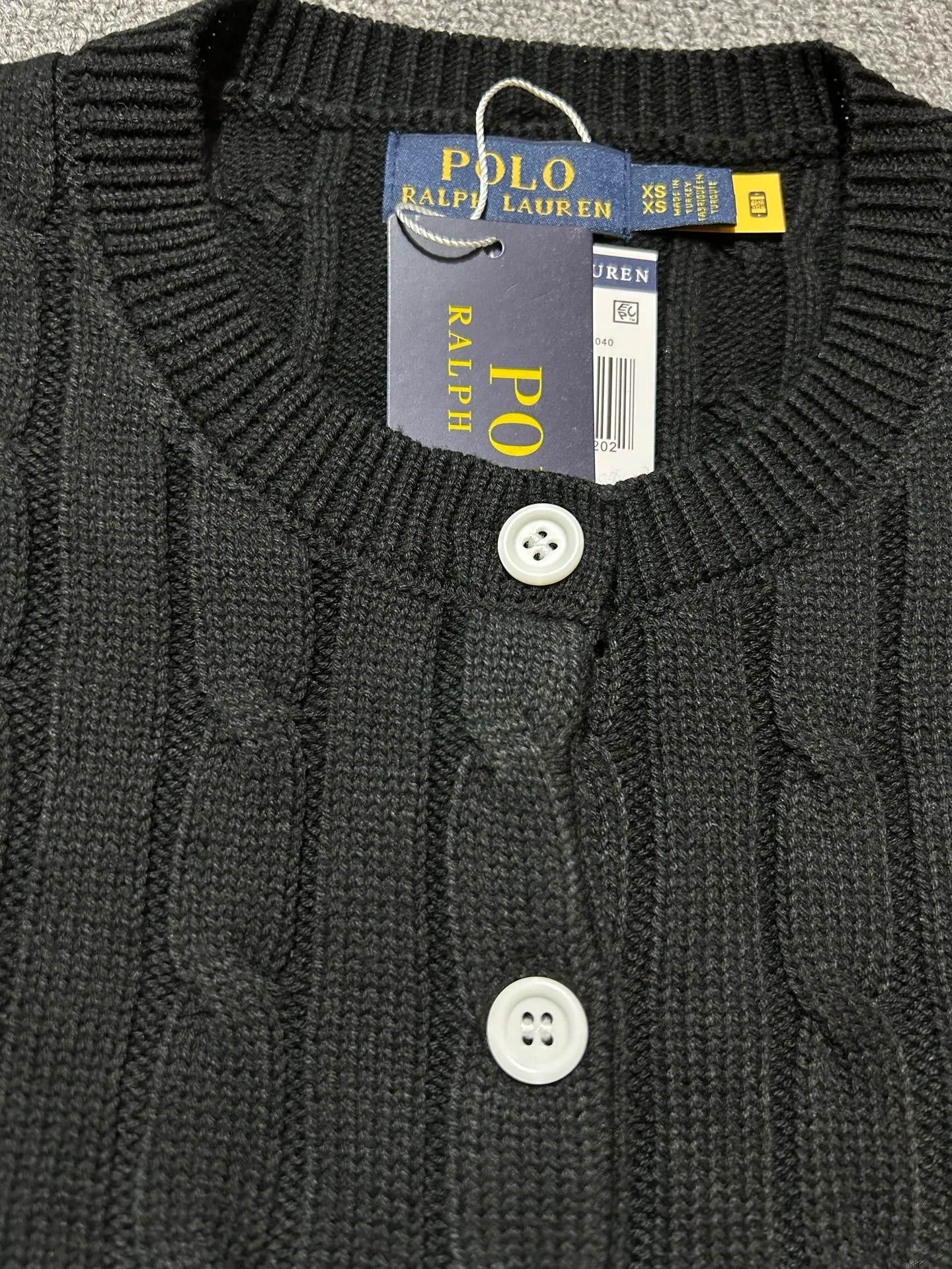 P160 Ralph Lauren round neck solid color pony embroidered logo cardigan knitted sweater Size: XS～L